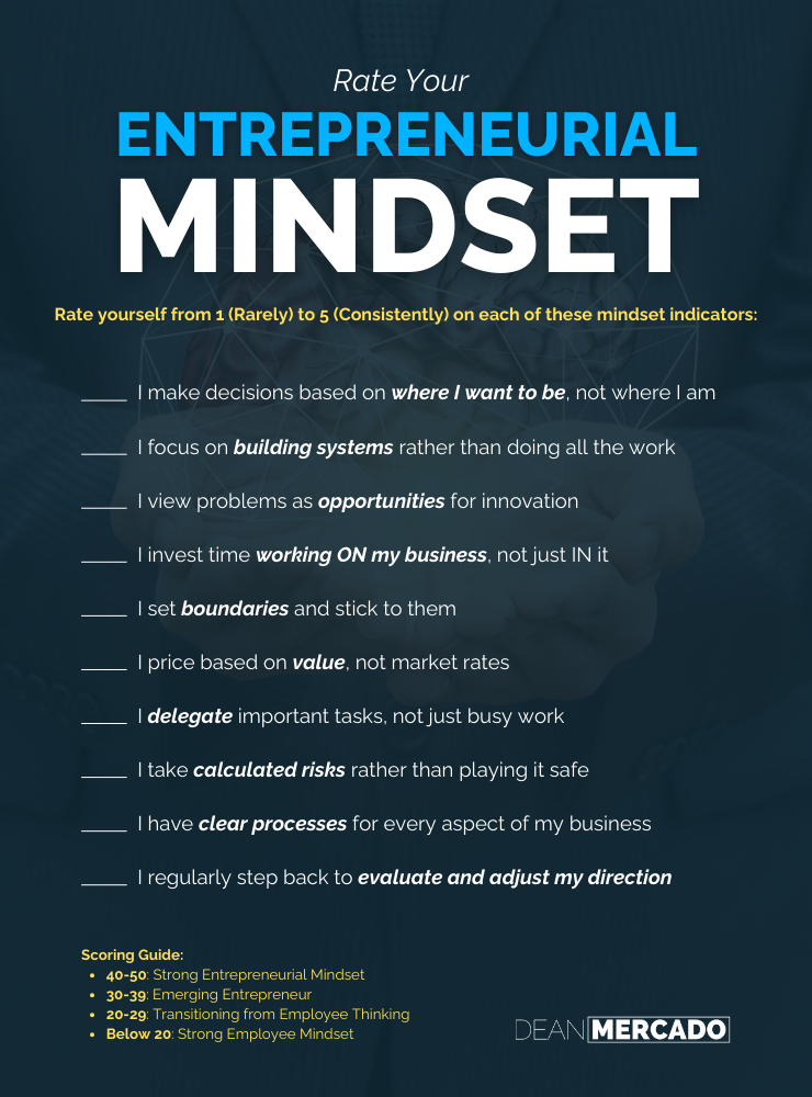 Entrepreneurial Mindset: Breaking Through Revenue Plateaus In Your Service Business 3 Entrepreneurial Mindset Quiz